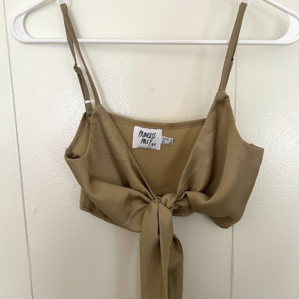 Olive Green Crop Top US size 0 - Princess Polly